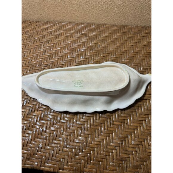 Leaf-Shaped Grimwades Royal Winton Ivory England Ceramic Dish - Picture 4 of 8